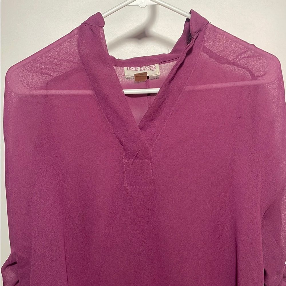Vintage purple blouse sheer - Picture 2 of 9